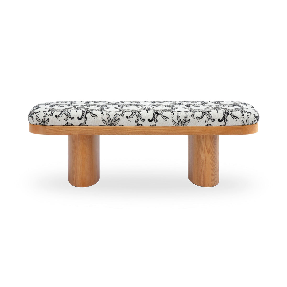 Ollie 48" Cream Leopard Jacquard Bench by TOV Furniture – photo 1 of 7