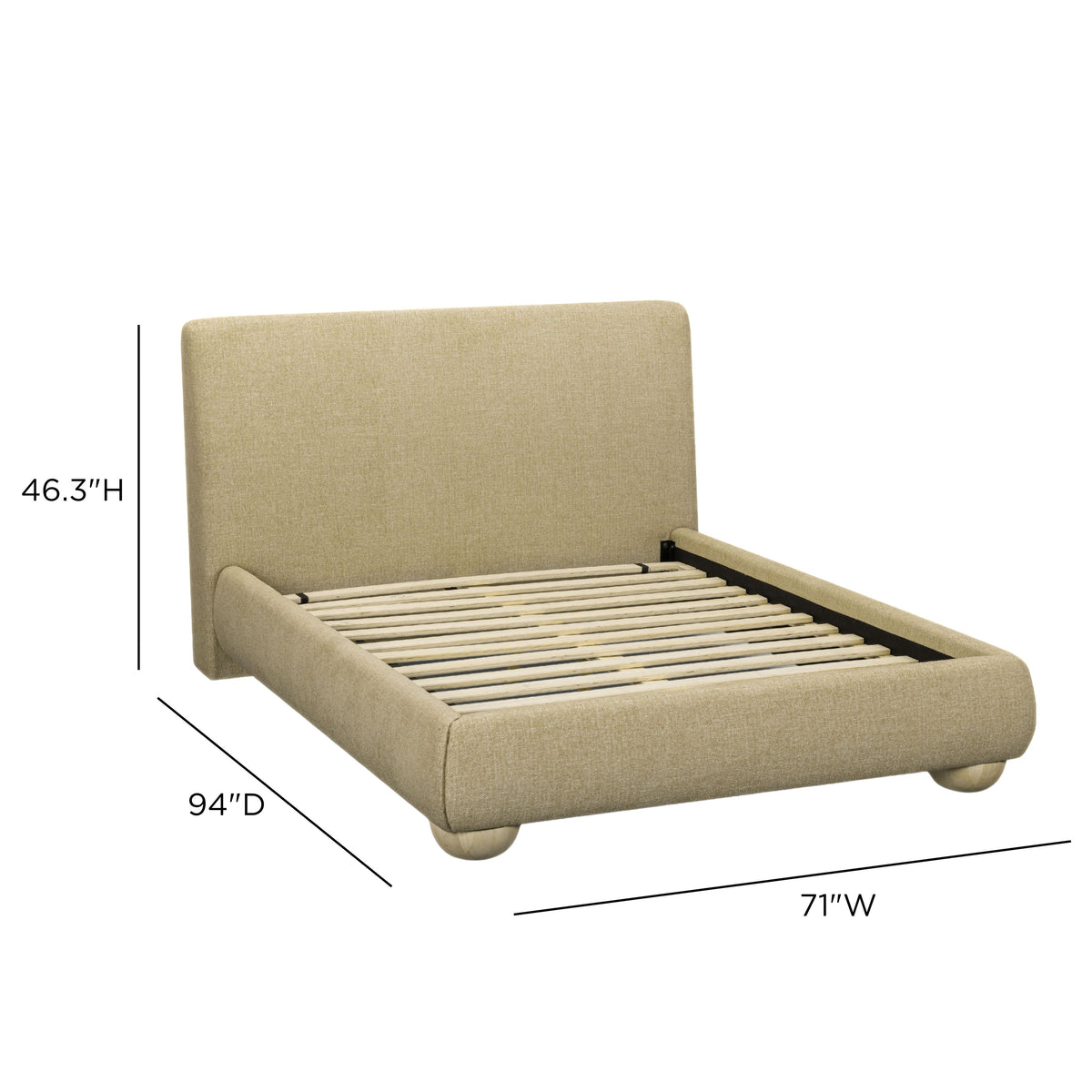 Rayne Honey Textured Fabric Queen Bed by TOV Furniture – photo 9 of 9