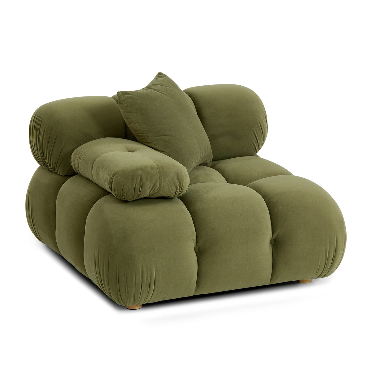 Calliope Olive Green Performance Velvet Modular Corner Chair by TOV Furniture – photo 1 of 7