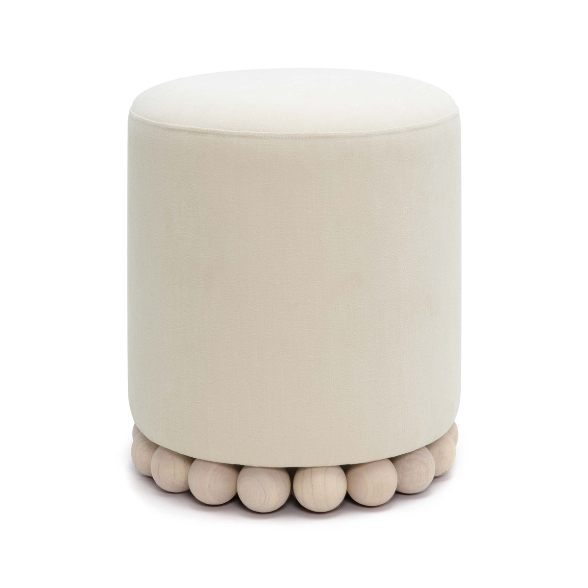 Dex Cream Upcycled Performance Fabric Ottoman by TOV Furniture – photo 1 of 7
