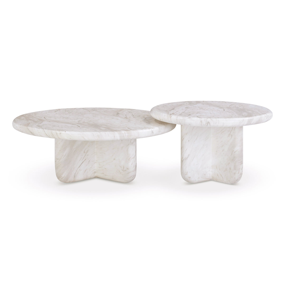 Juju 2-Piece Faux Marble Indoor/Outdoor Nesting Coffee Table Set by TOV Furniture – photo 1 of 9