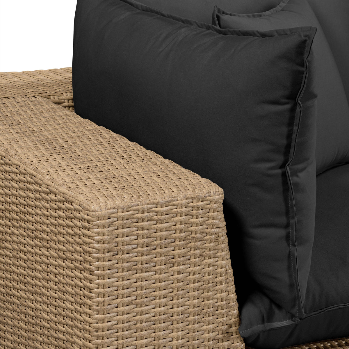 Cali Black Fabric & Brown Wicker Modular Outdoor Sofa by TOV Furniture – photo 3 of 6