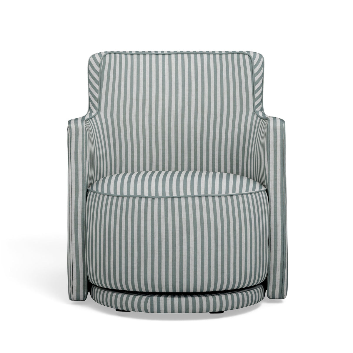 Passe Green Striped Performance Linen Swivel Chair by TOV Furniture – photo 2 of 7