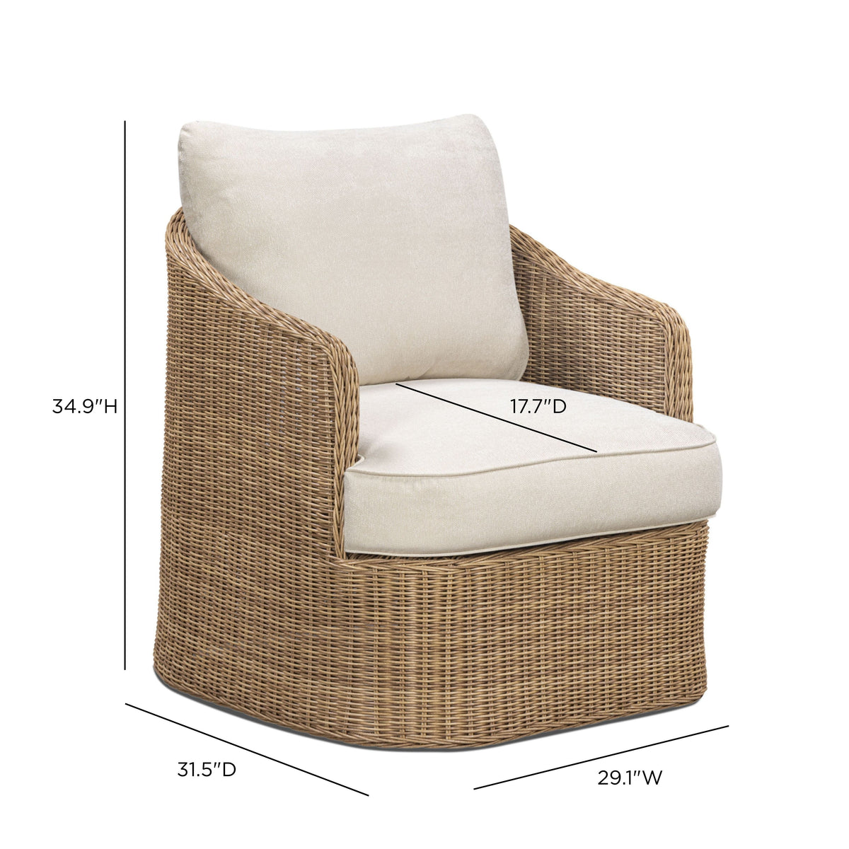 Axel Cream Boucle Outdoor Accent Chair by TOV Furniture – photo 7 of 7