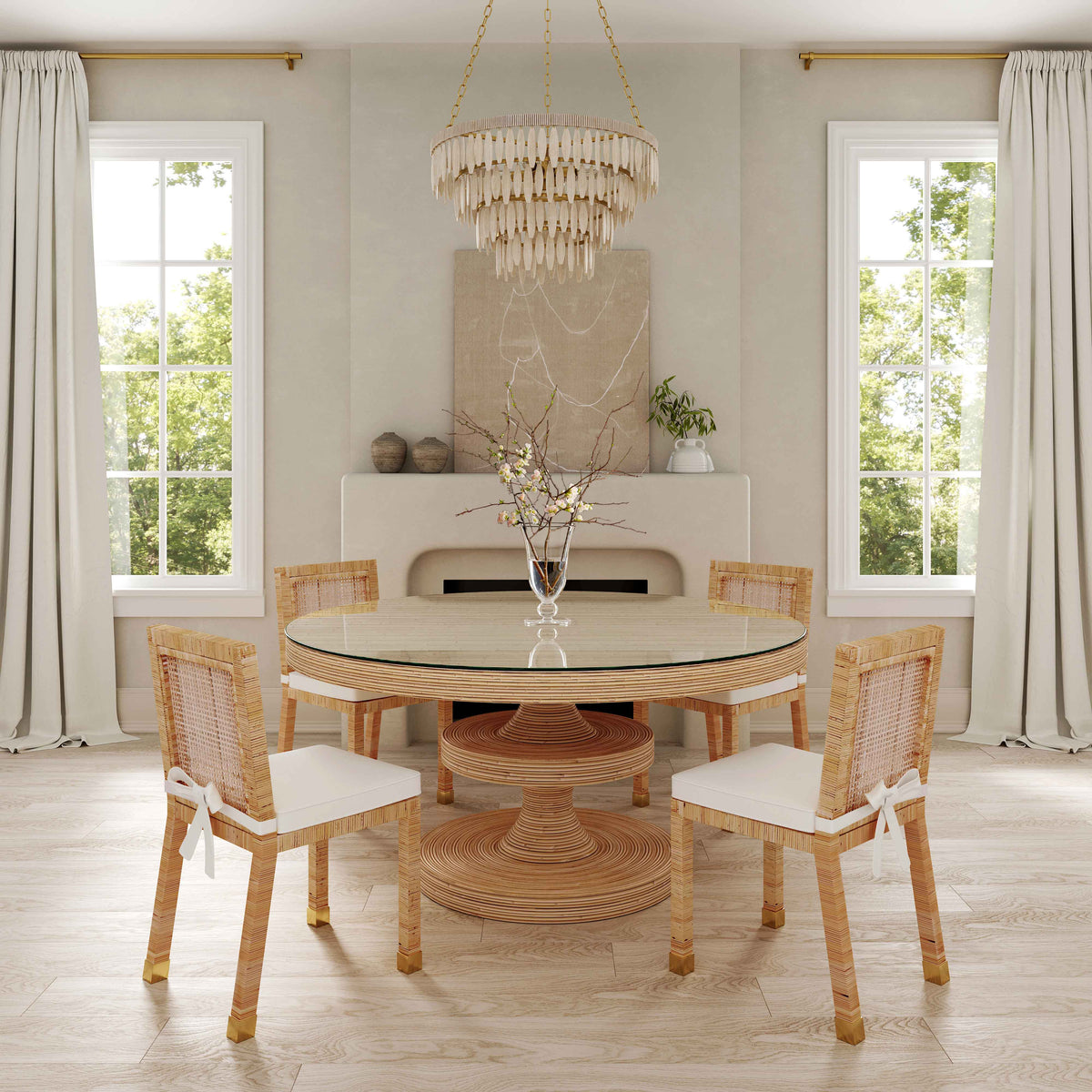 Amara Rattan Performance Fabric Dining Chair by TOV Furniture – photo 2 of 9