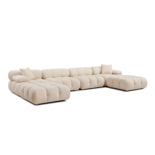 Calliope Cream Performance Velvet 6-piece Modular U-Sectional by TOV Furniture – photo 2 of 5