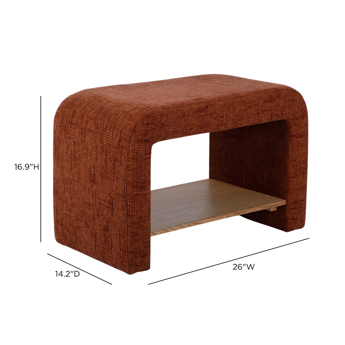 Alvie Copper Railroad Chenille Storage Side Table by TOV Furniture – photo 5 of 5