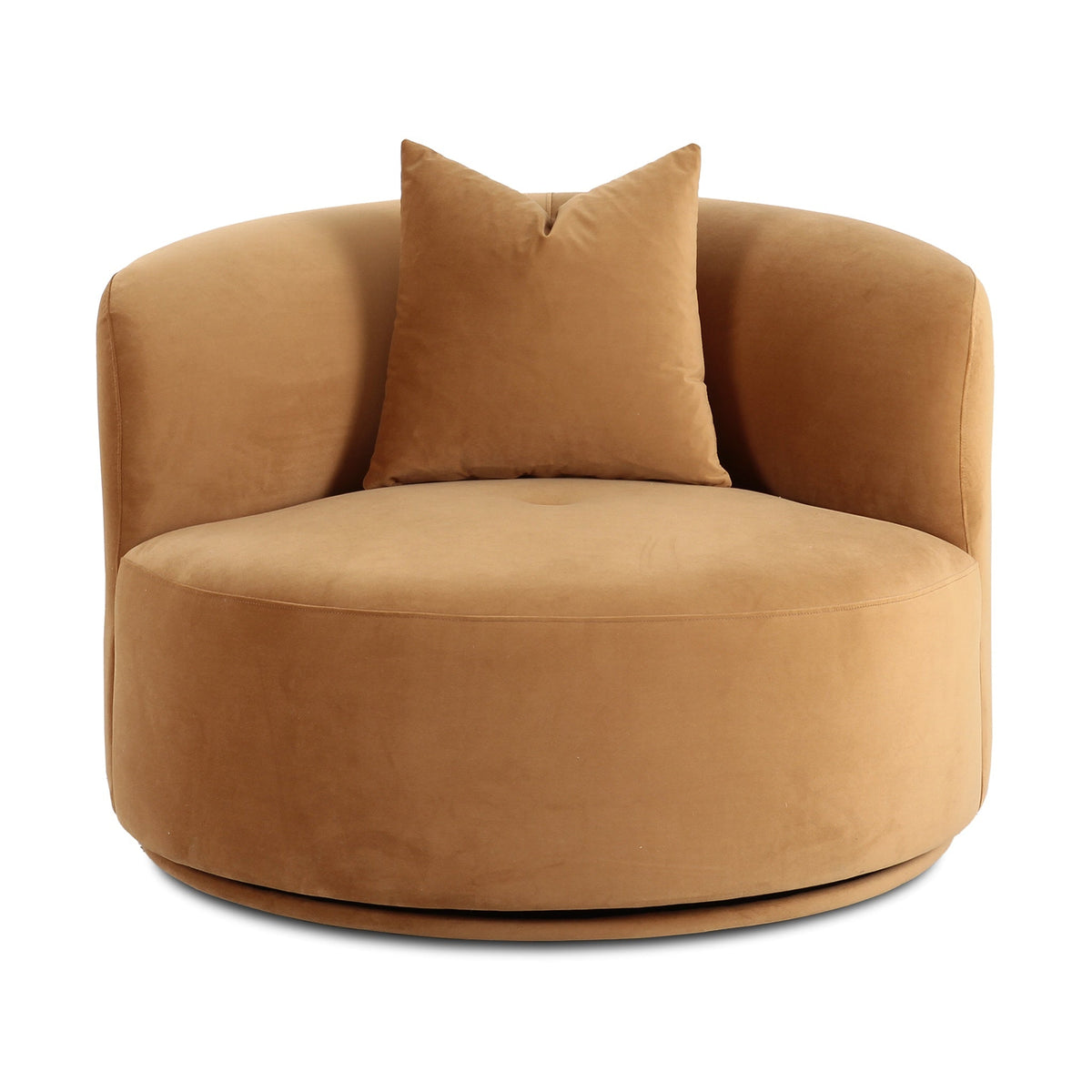 Fickle Camel Velvet Swivel Accent Chair by TOV Furniture – photo 1 of 8