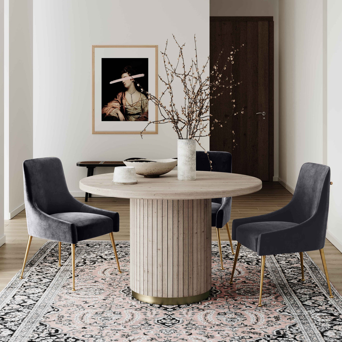 Beatrix Grey Performance Velvet Dining Chair by TOV Furniture – photo 2 of 8