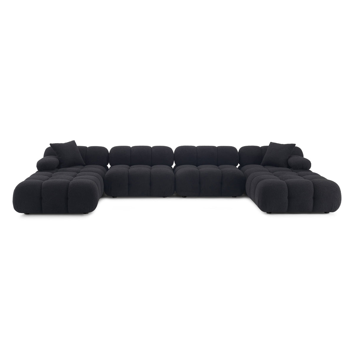 Calliope Black Performance Vegan Shearling 6-piece Modular U-Sectional by TOV Furniture – photo 1 of 7
