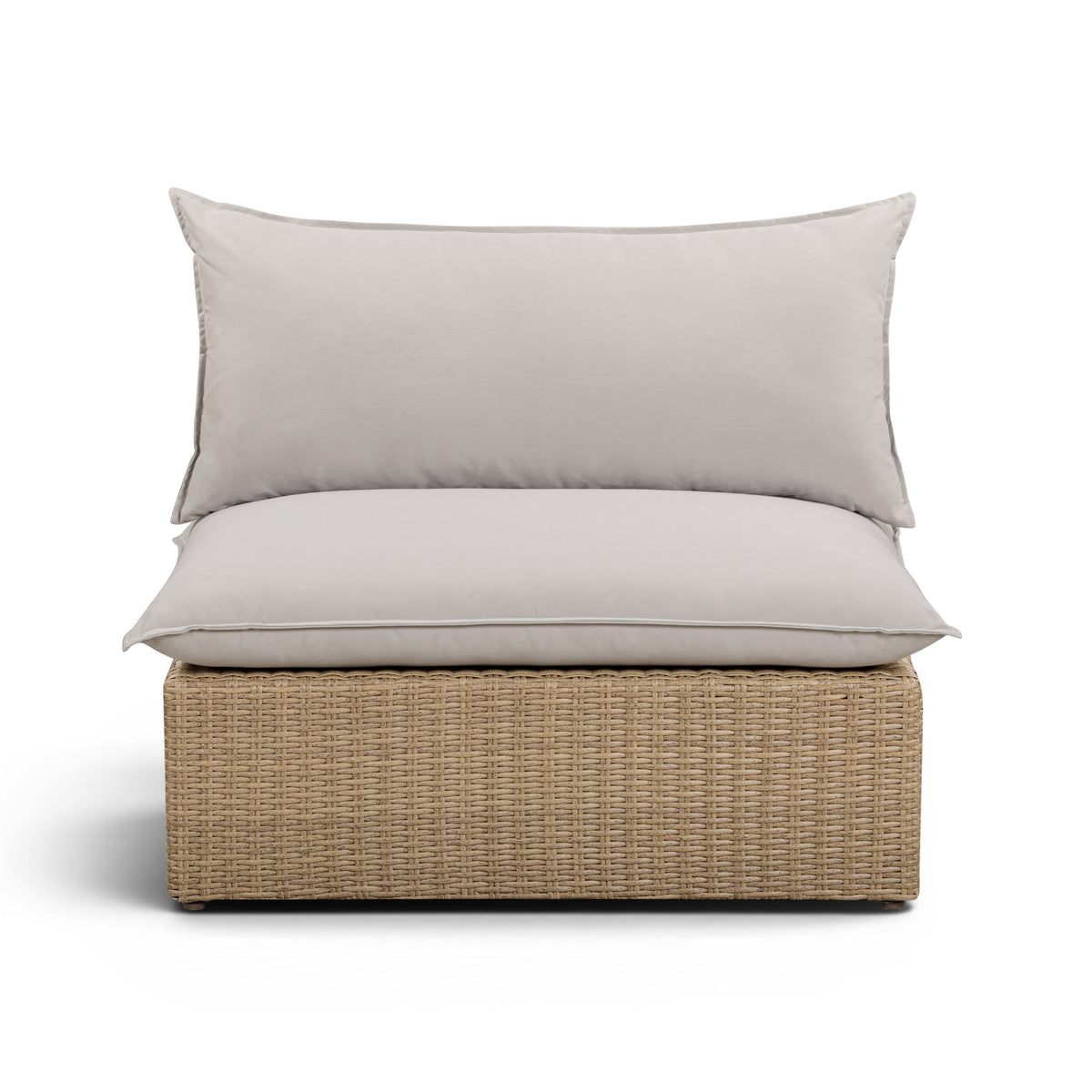 Cali Light Gray Performance Fabric & Brown Wicker Outdoor Armless Chair by TOV Furniture – photo 1 of 5