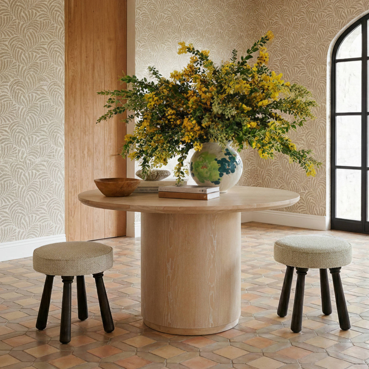 Pookie Cream Performance Boucle Accent Stool by TOV Furniture – photo 6 of 6