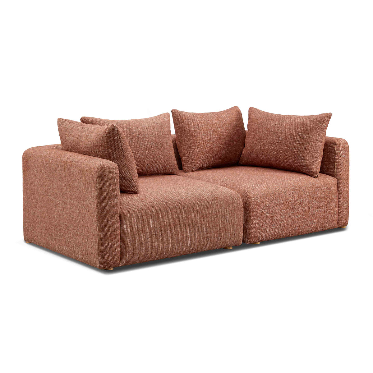 Hangover Sedona Red Contract-Grade Textured Fabric Loveseat by TOV Furniture – photo 2 of 6