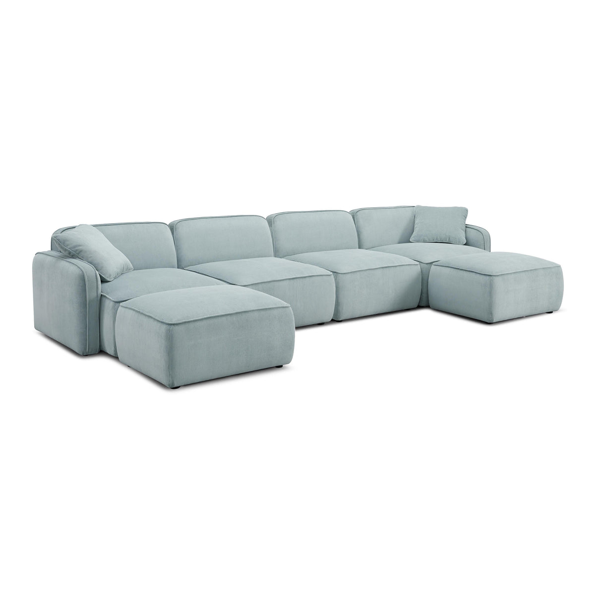 Travie Sea Blue Performance Corduroy Velvet 6-Piece Modular U-Sectional by TOV Furniture – photo 3 of 7