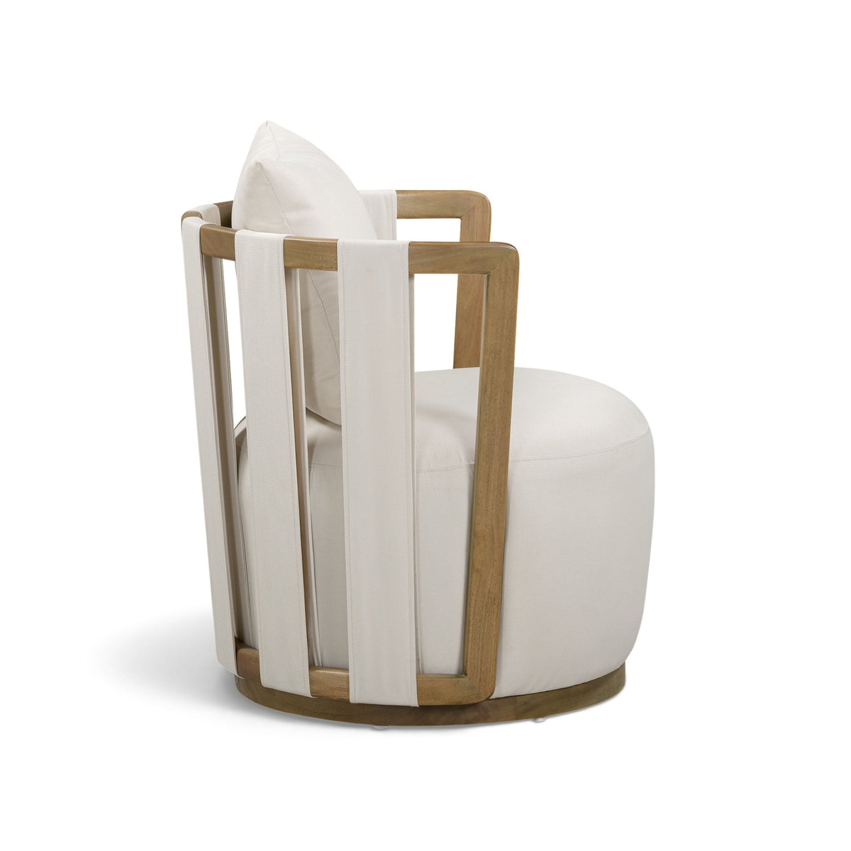 Paolo Cream Upcycled Basketweave Fabric Outdoor Accent Chair by TOV Furniture – photo 3 of 6