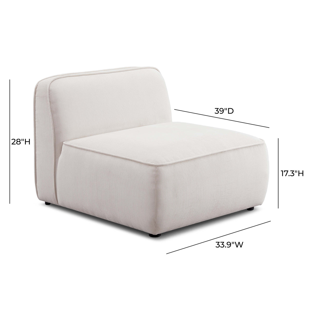 Travie Modular Armless Chair in White Sand by TOV Furniture – photo 4 of 5