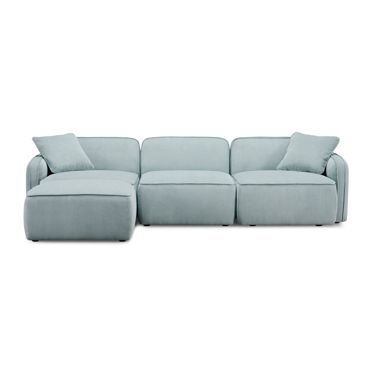 Travie Sea Blue Performance Corduroy Velvet 4-Piece Modular Sectional by TOV Furniture – photo 5 of 9