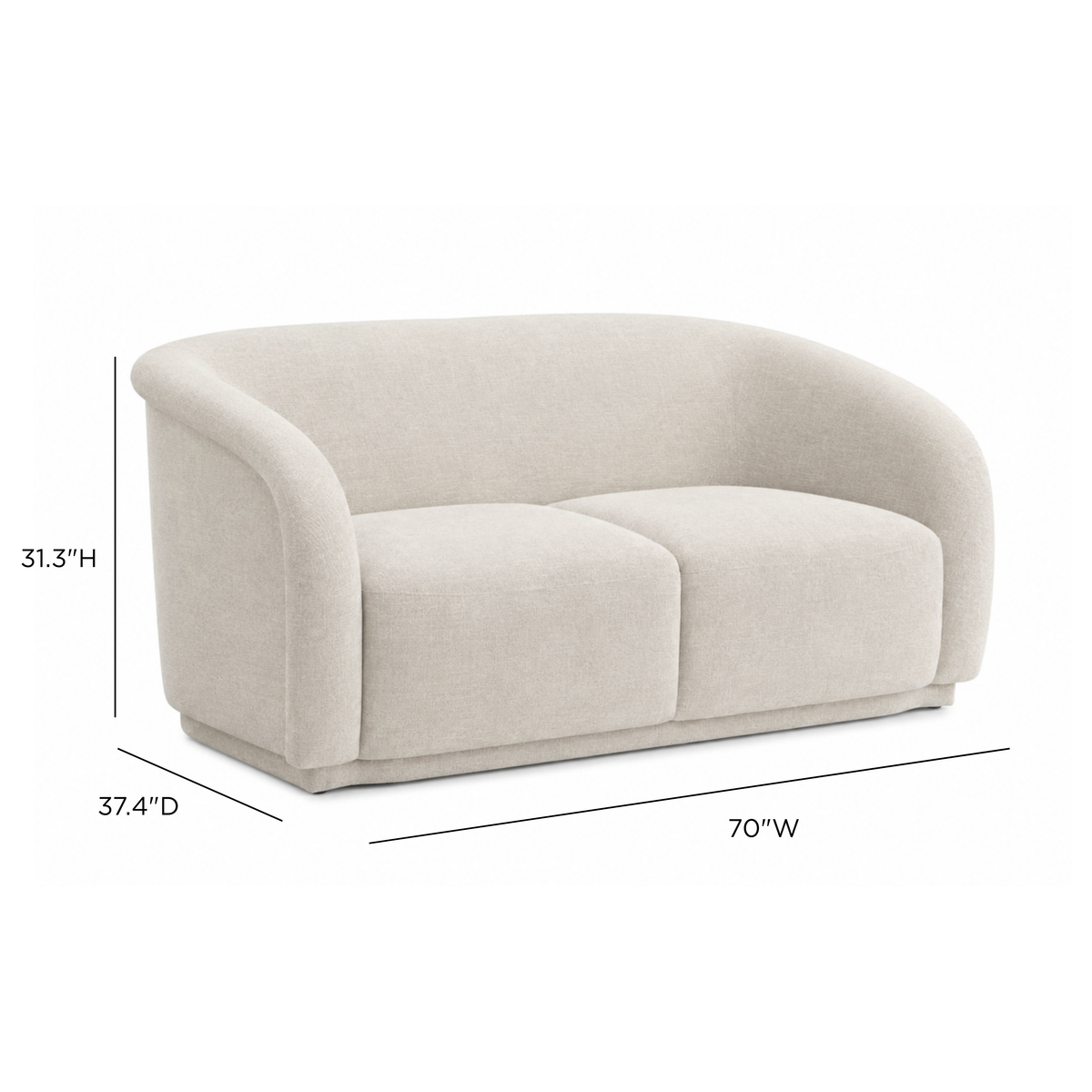 Yara Sand Distressed Chenille Loveseat by TOV Furniture – photo 5 of 5