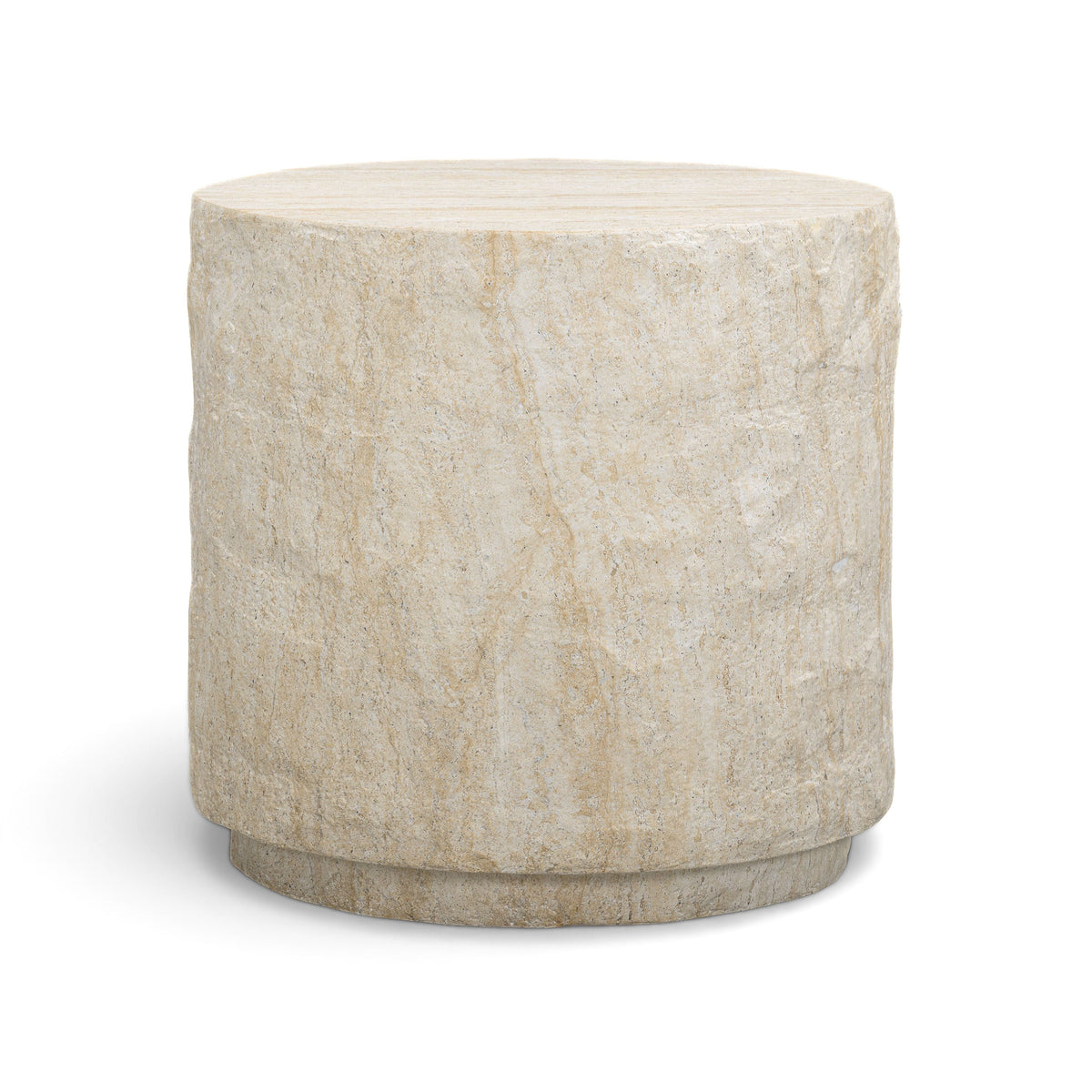 Roxanne Faux Travertine Indoor/Outdoor Concrete Side Table by TOV Furniture – photo 1 of 6