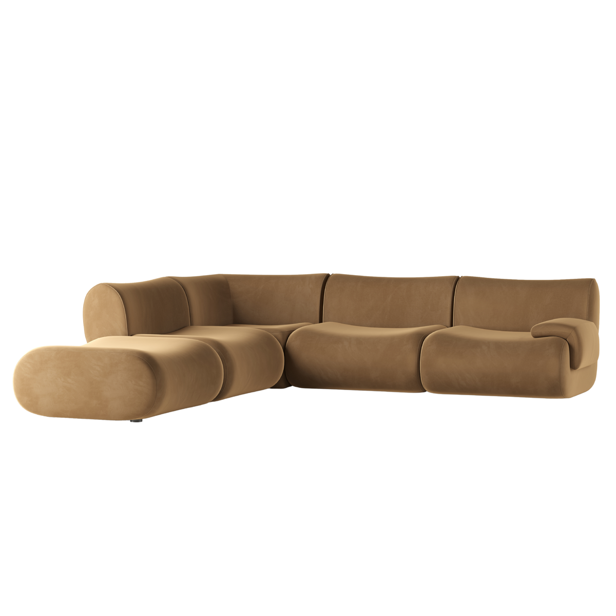 Zenith Latte Brown Velvet Modular LAF Sectional by TOV Furniture – photo 1 of 10