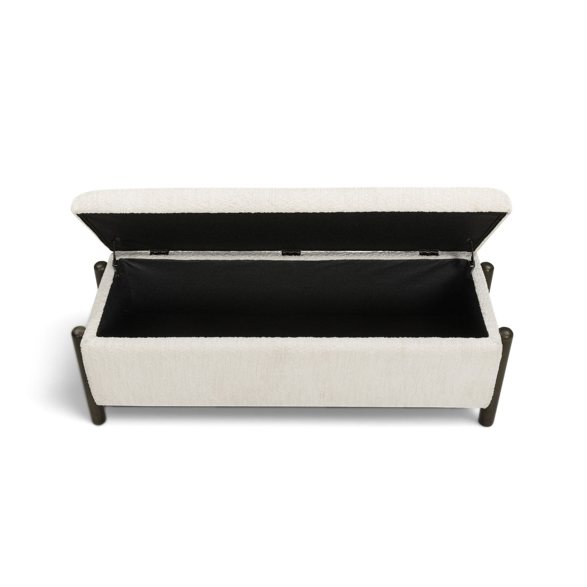 Abby 52" Cream Nubby Fabric Storage Bench by TOV Furniture – photo 6 of 8