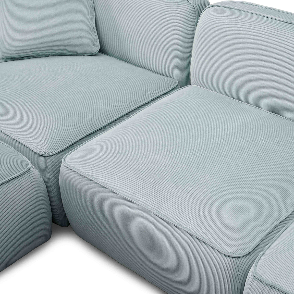Travie Sea Blue Performance Corduroy Velvet 6-Piece Modular U-Sectional by TOV Furniture – photo 5 of 7