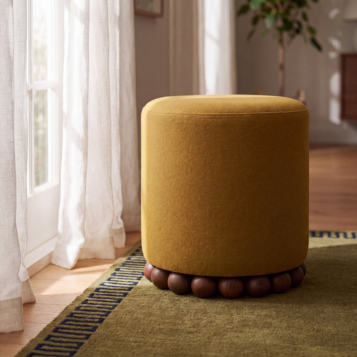 Dex Amber Performance Vegan Mohair Ottoman by TOV Furniture – photo 2 of 8