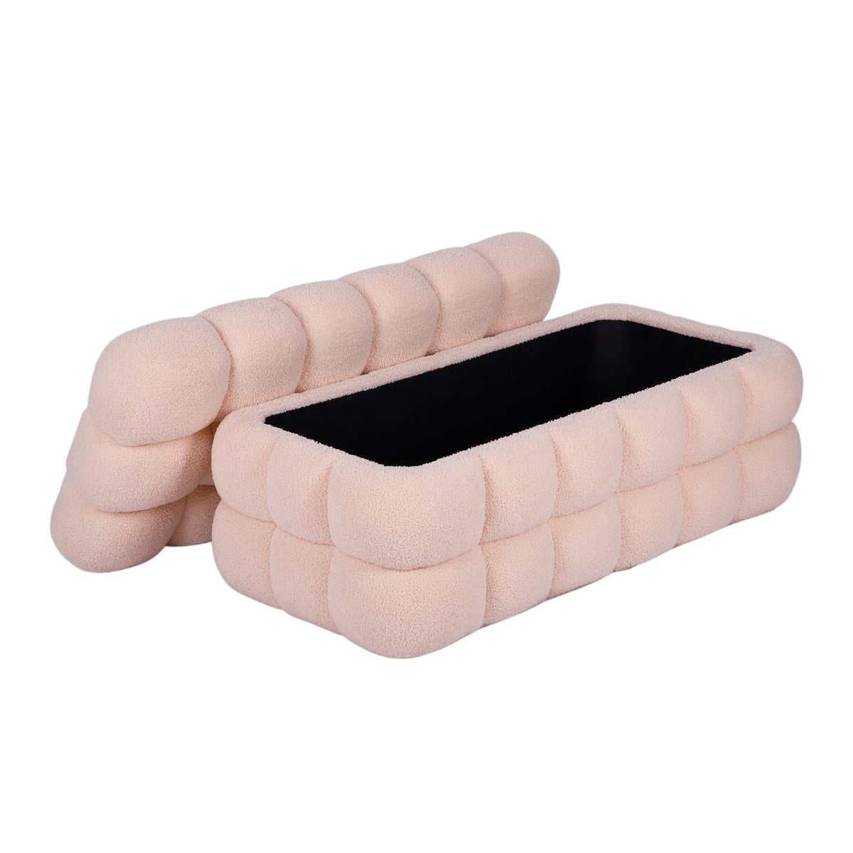 Anita 38.5" Pink Shearling Storage Bench With Reversible Tray Top by TOV Furniture – photo 6 of 10