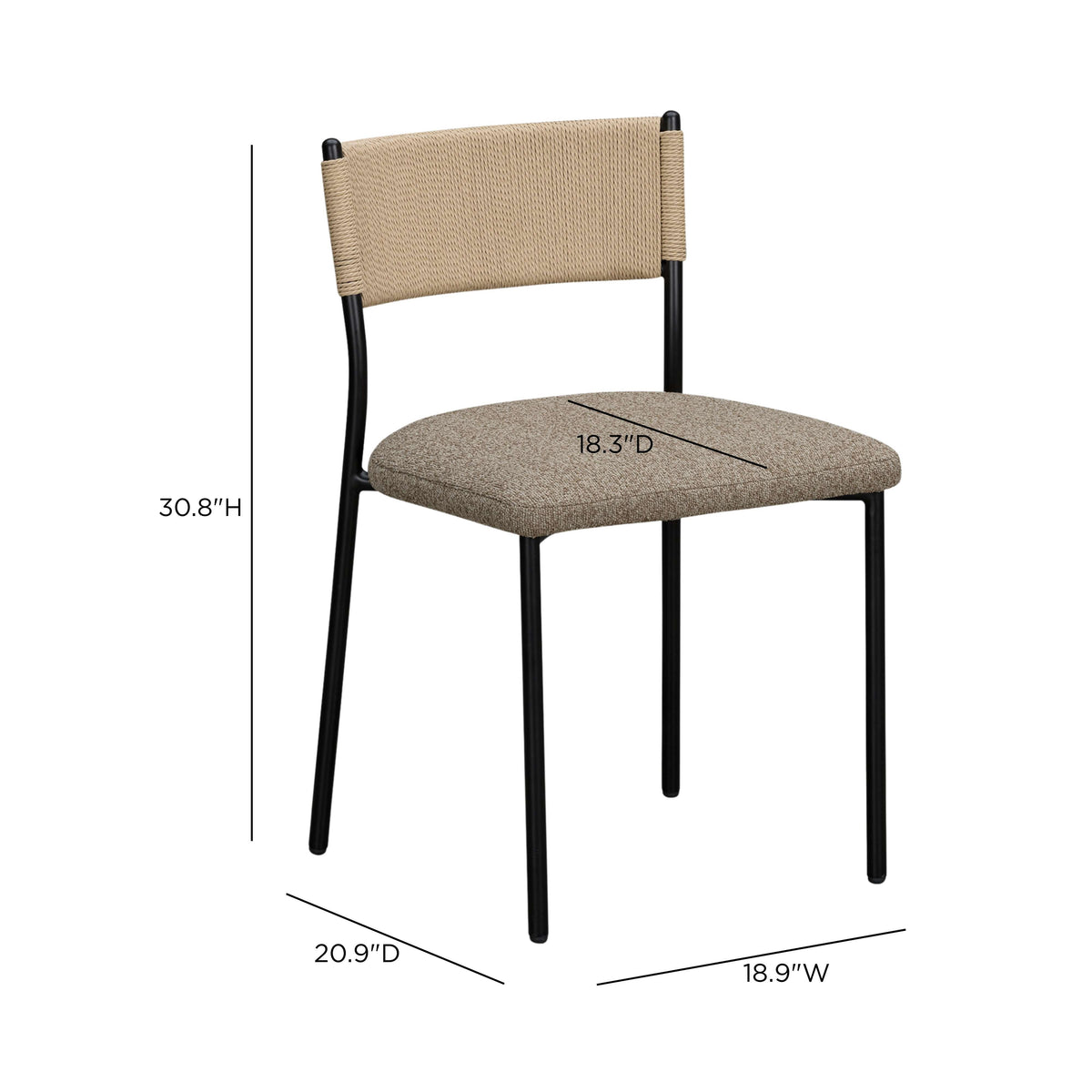 Celine Brown Performance Boucle Dining Chair - Set of 2 by TOV Furniture – photo 8 of 8