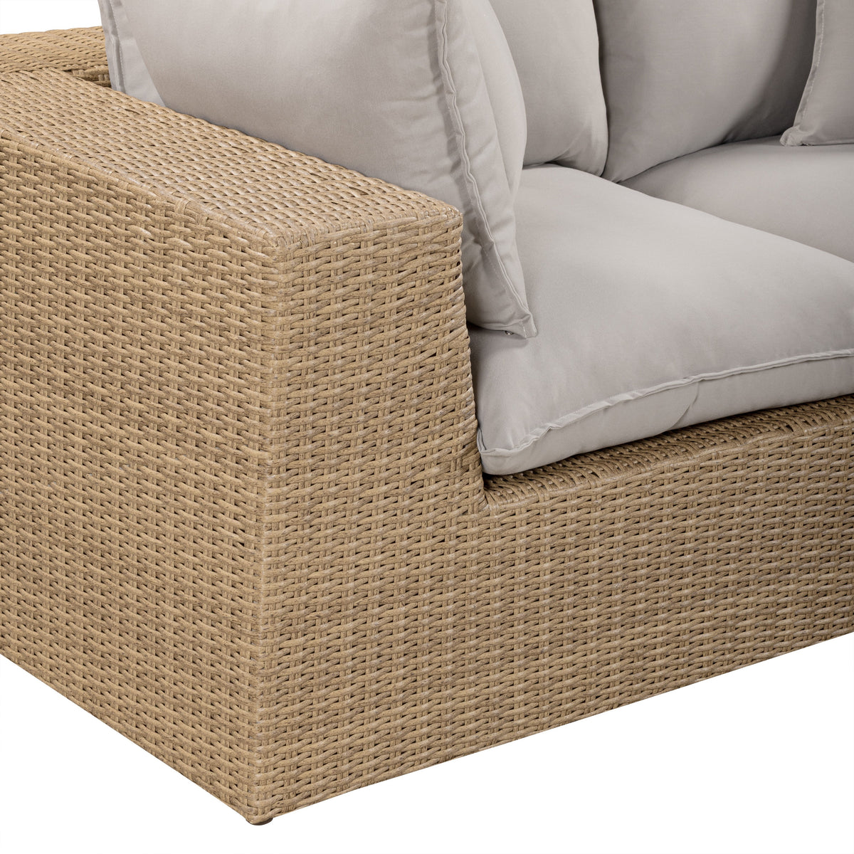 Cali Light Gray Fabric & Brown Wicker Modular Outdoor Loveseat by TOV Furniture – photo 3 of 5