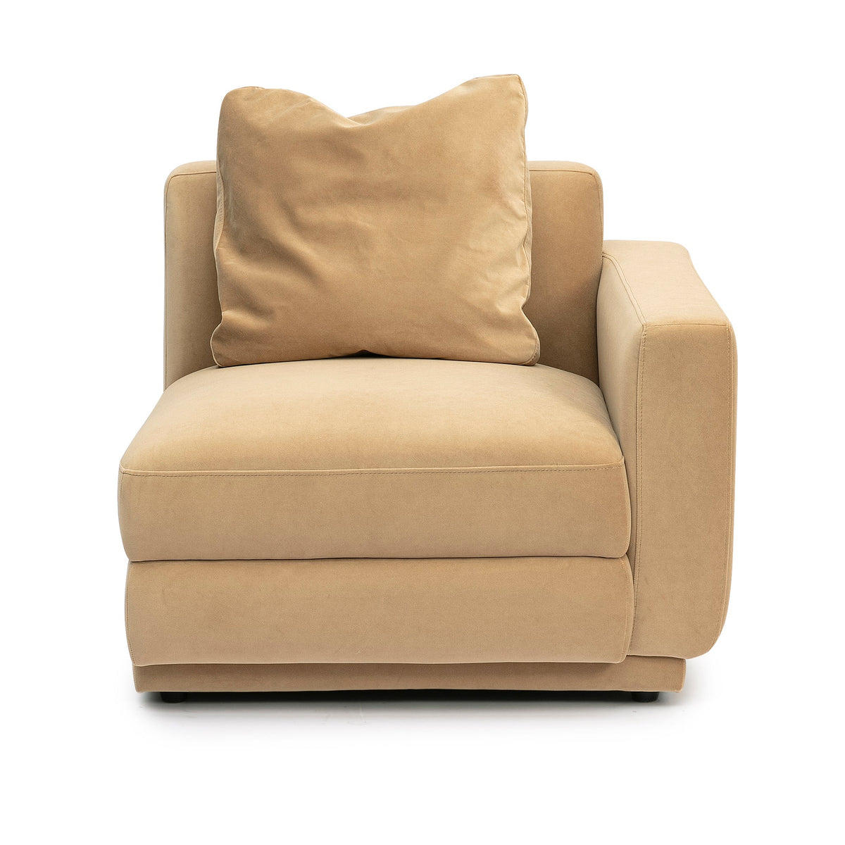 Perry Tan Performance Velvet Modular Sectional RAF Corner Chair by TOV Furniture – photo 1 of 6