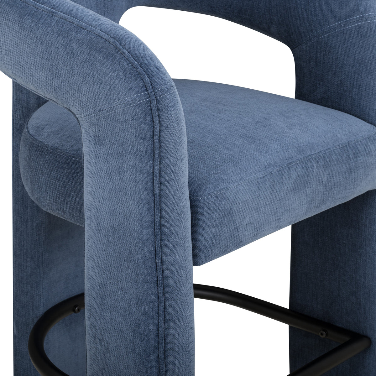 Malone Denim Blue Performance Chenille Bar Stool by TOV Furniture – photo 3 of 6