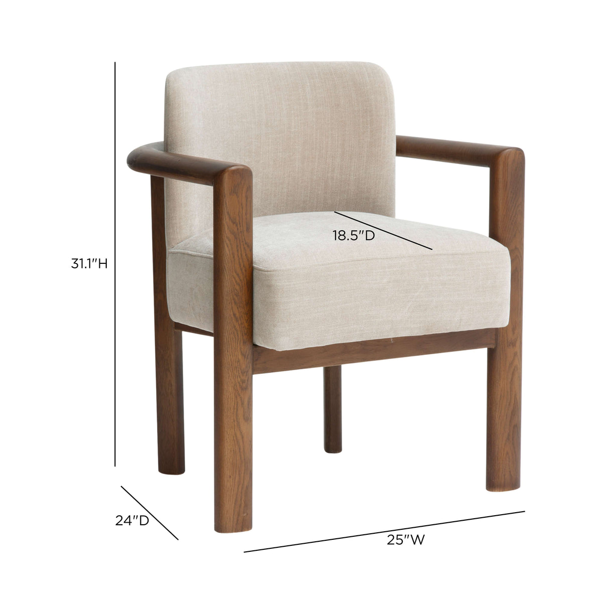Irma Taupe Textured Performance Velvet Dining Chair by TOV Furniture – photo 6 of 6