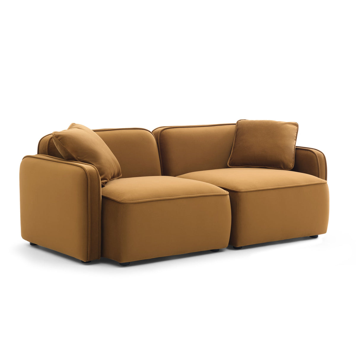 Travie 78" Honey Performance Velvet Modular Loveseat by TOV Furniture – photo 2 of 5