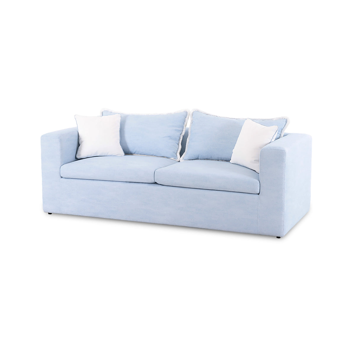 Salty 85" Light Blue Performance Petite Boucle Outdoor Sofa by TOV Furniture – photo 3 of 7