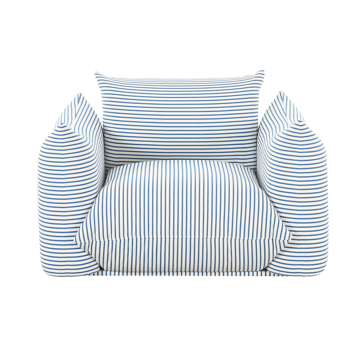 Saint Tropez Stuffed Indoor/Outdoor Armchair in Blue by TOV Furniture – photo 3 of 7