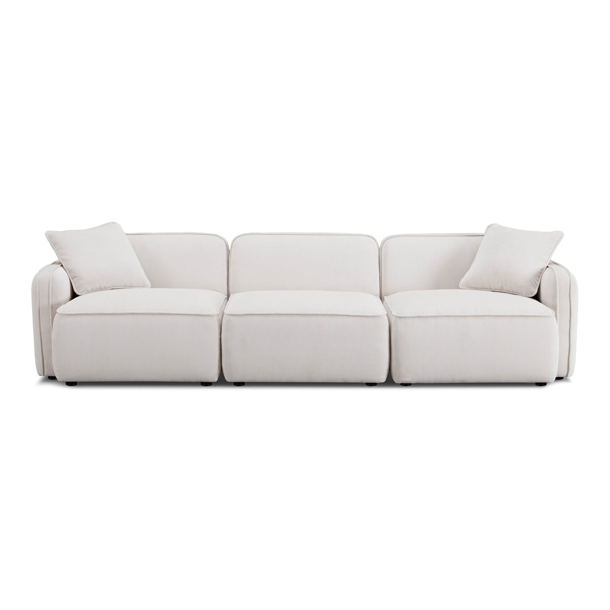 Travie White Sand Performance Corduroy Velvet Modular Sofa by TOV Furniture – photo 1 of 7