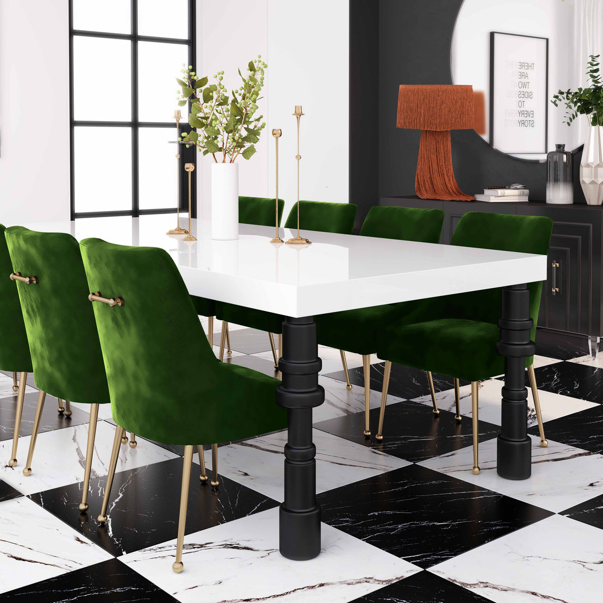 Beatrix Green Performance Velvet Dining Chair by TOV Furniture – photo 7 of 8