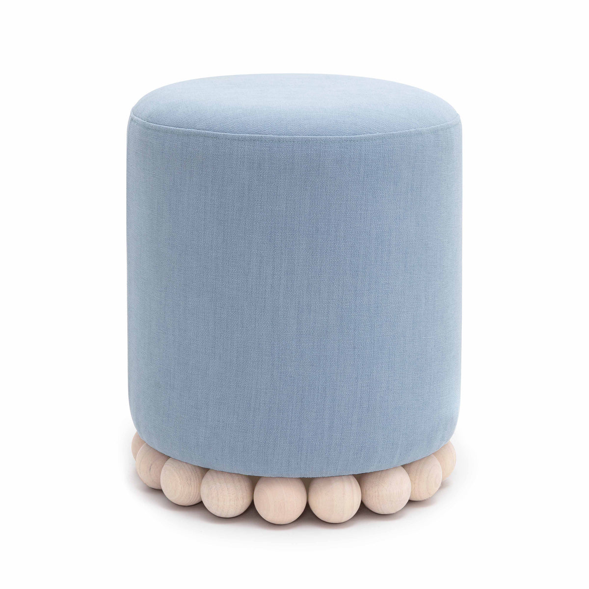 Dex Faded Blue Upcycled Performance Fabric Ottoman by TOV Furniture – photo 1 of 8