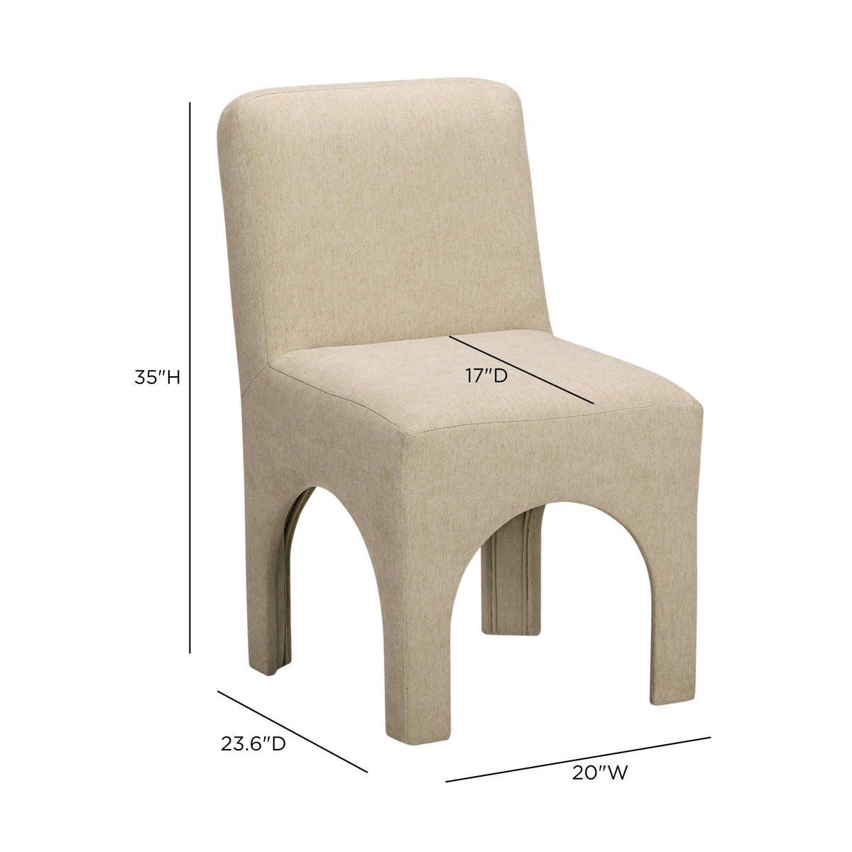 Tomlin Tan Performance Chenille Dining Chair by TOV Furniture – photo 8 of 8