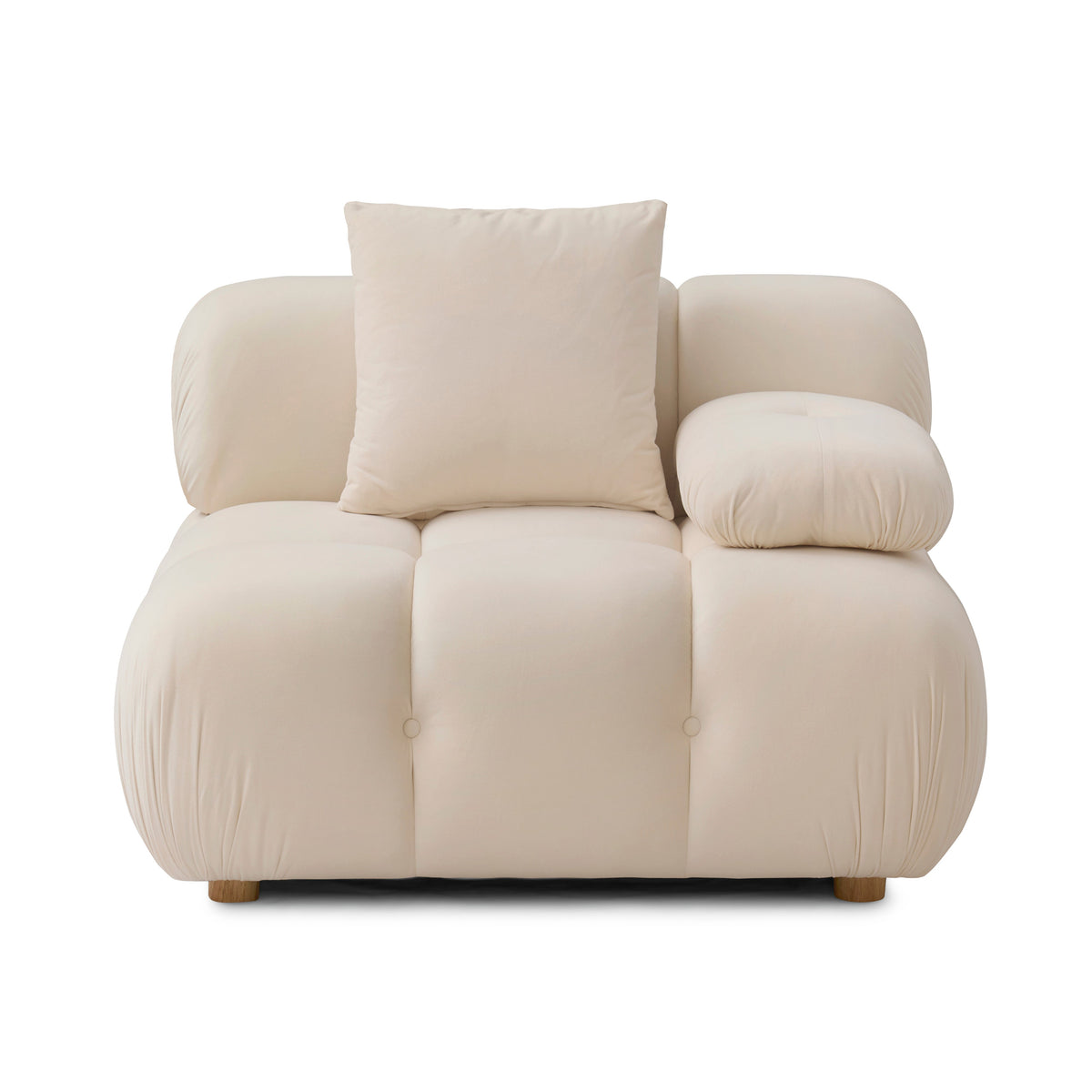 Calliope Cream Performance Velvet Modular Corner Chair by TOV Furniture – photo 5 of 7