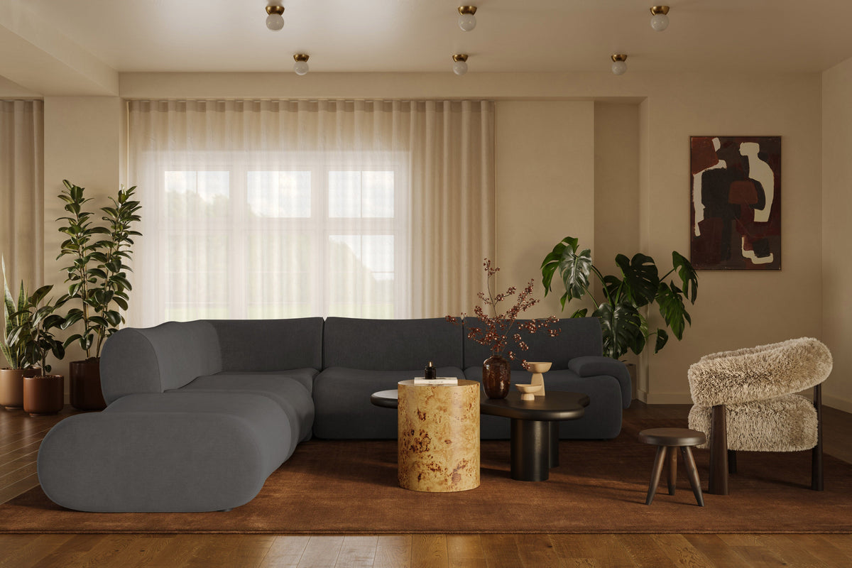Zenith Charcoal Gray Upcycled Fabric Modular LAF Sectional by TOV Furniture – photo 2 of 8