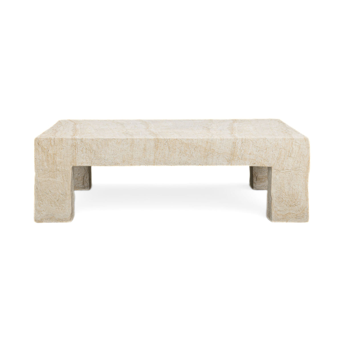 Roxanne 46" Faux Travertine Indoor/Outdoor Concrete Coffee Table by TOV Furniture – photo 1 of 7