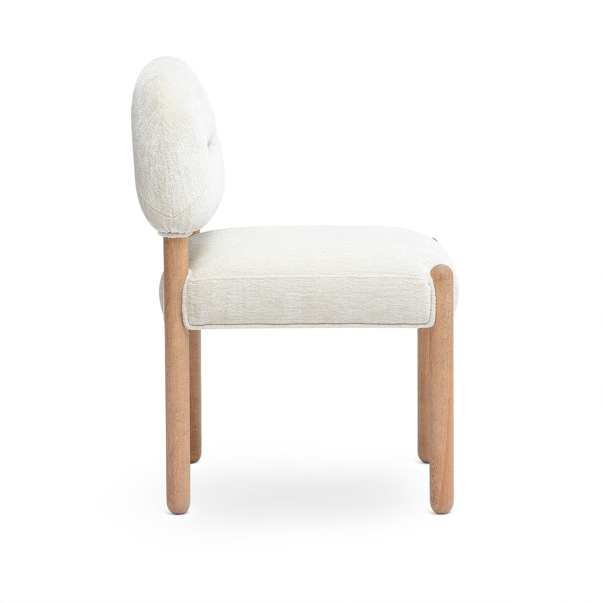 Bruno Cream Thick Performance Chenille Arched Back Dining Chair by TOV Furniture – photo 4 of 8