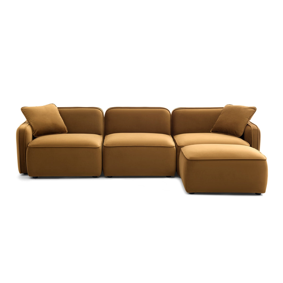 Travie Honey Performance Velvet 4-Piece Modular Sectional by TOV Furniture – photo 1 of 5