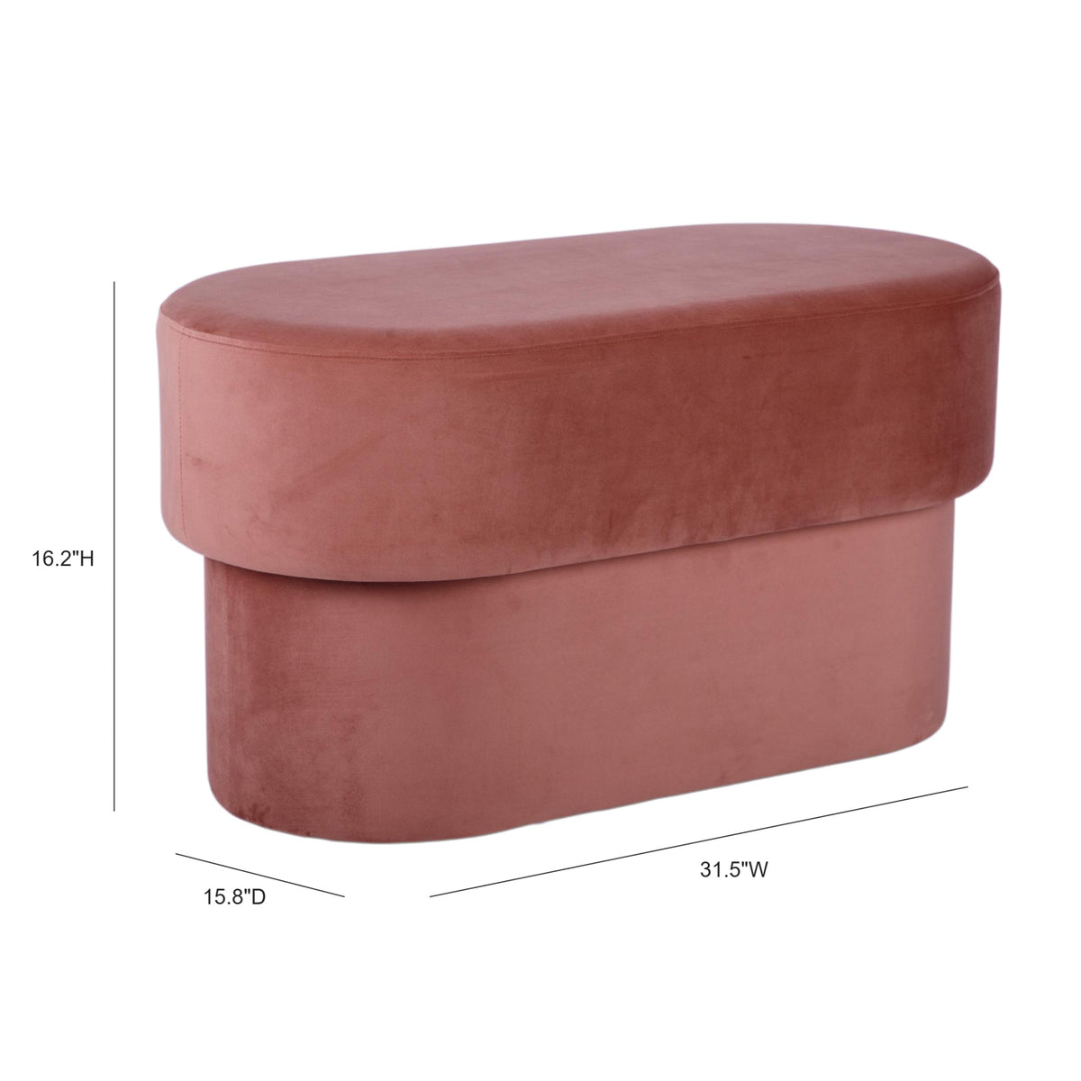 Andrea Salmon Performance Velvet 31" Storage Bench by TOV Furniture – photo 8 of 8