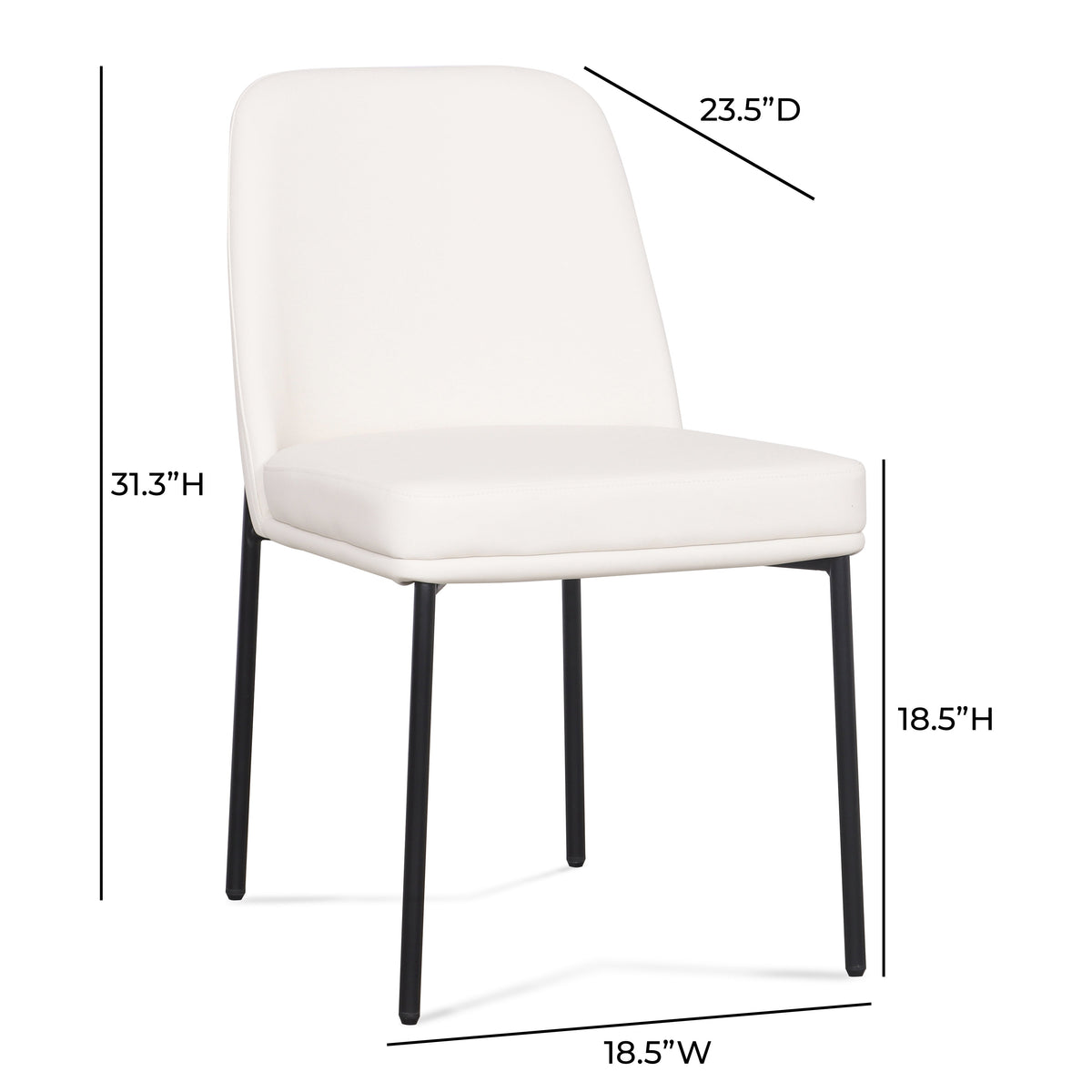 Sydney Cream Performance Vegan Leather Dining Chair - Set of 2 by TOV Furniture – photo 7 of 7