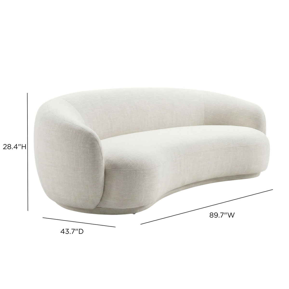 Kendall 90" Cream Textured Chenille Sofa by TOV Furniture – photo 6 of 6