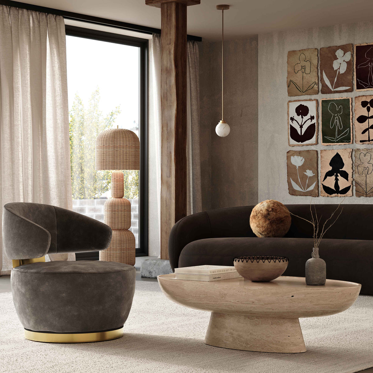Kendall Chocolate Brown Performance Velvet 120 Inch Sofa by TOV Furniture – photo 2 of 6
