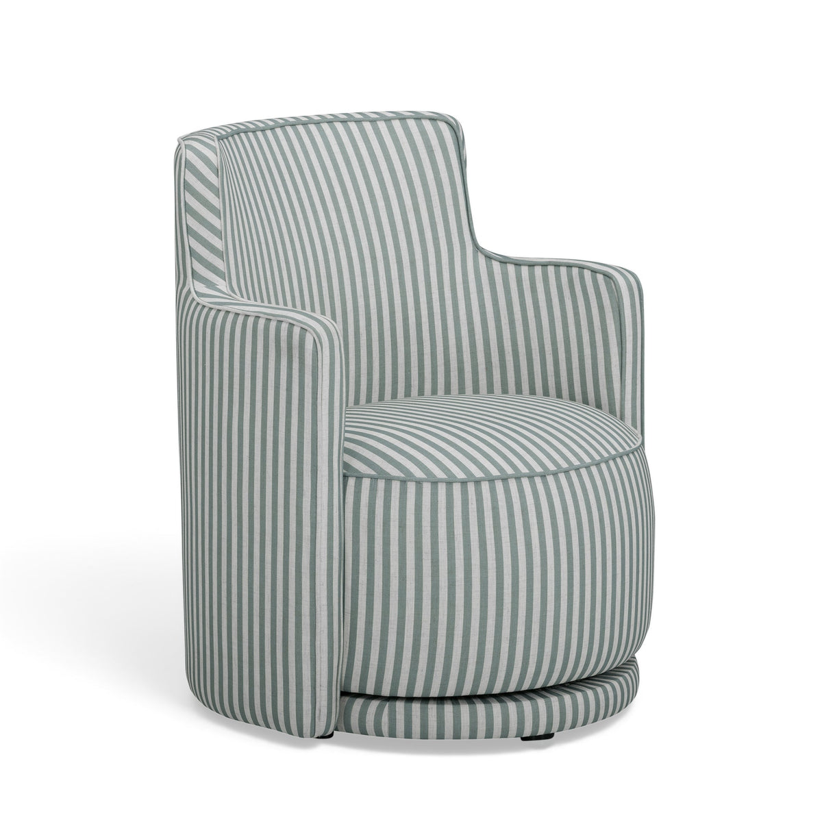 Passe Green Striped Performance Linen Swivel Chair by TOV Furniture – photo 1 of 7